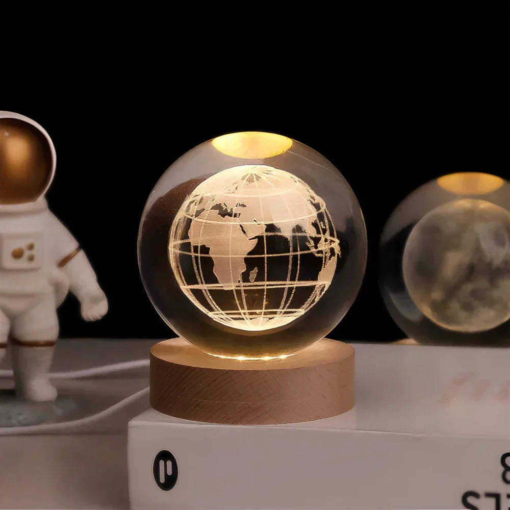3D Engraved Crystal Sphere – Home Decor, Gift