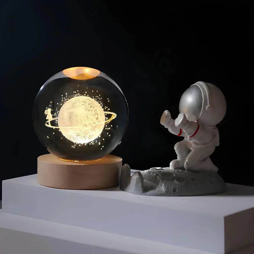 3D Engraved Crystal Sphere – Home Decor, Gift
