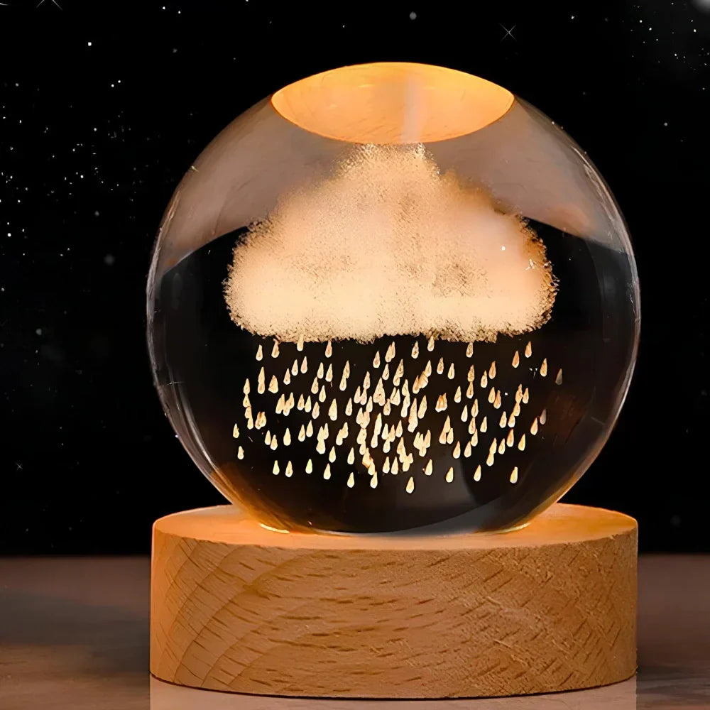 3D Engraved Crystal Sphere – Home Decor, Gift