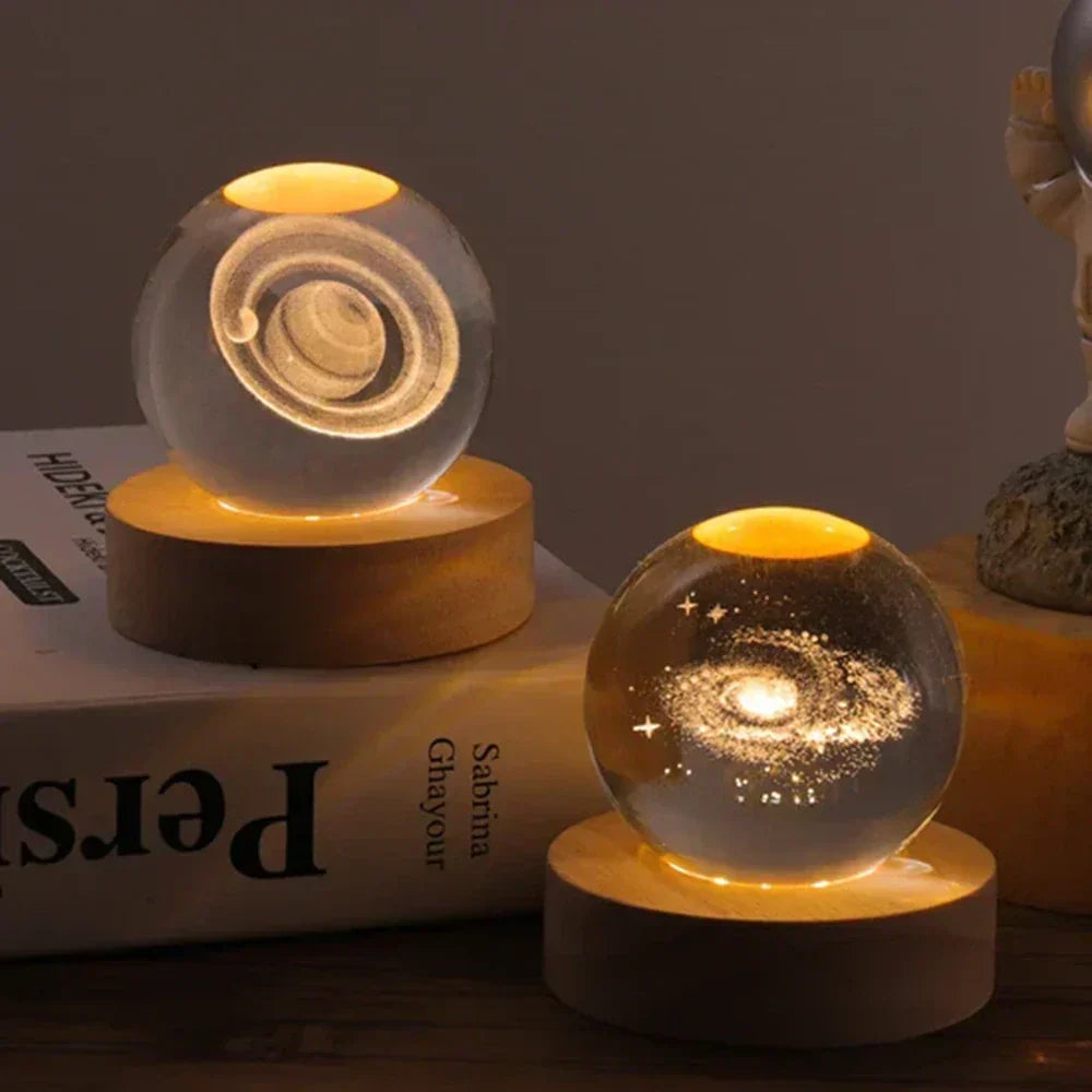 3D Engraved Crystal Sphere – Home Decor, Gift