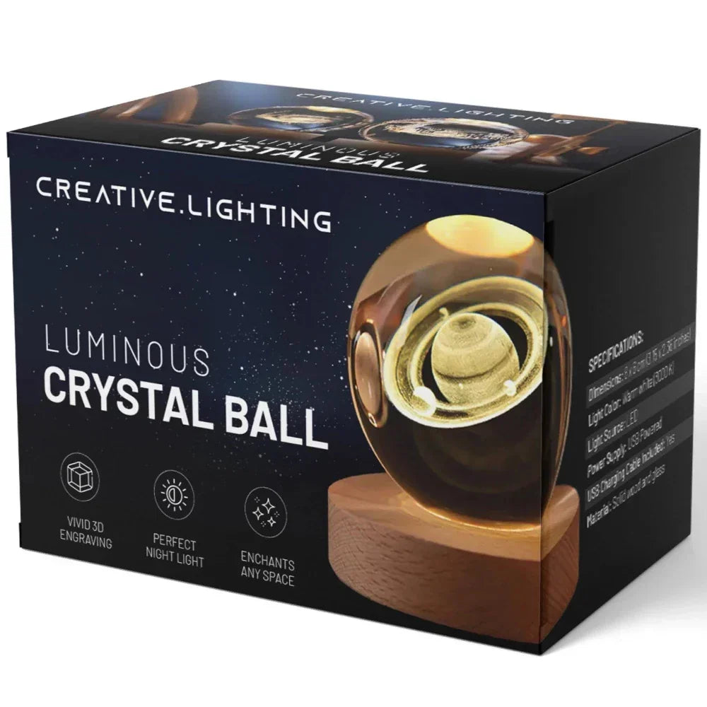 3D Engraved Crystal Sphere – Home Decor, Gift