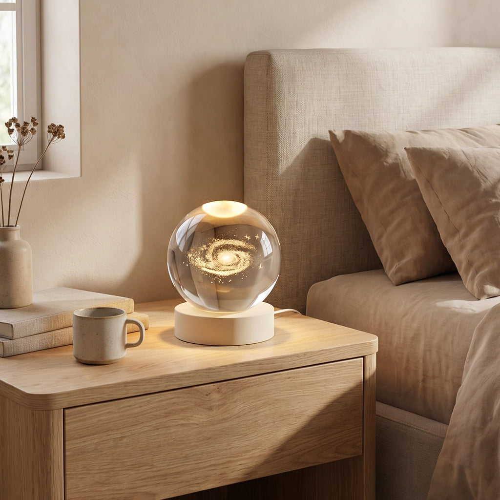 3D Engraved Crystal Sphere – Home Decor, Gift