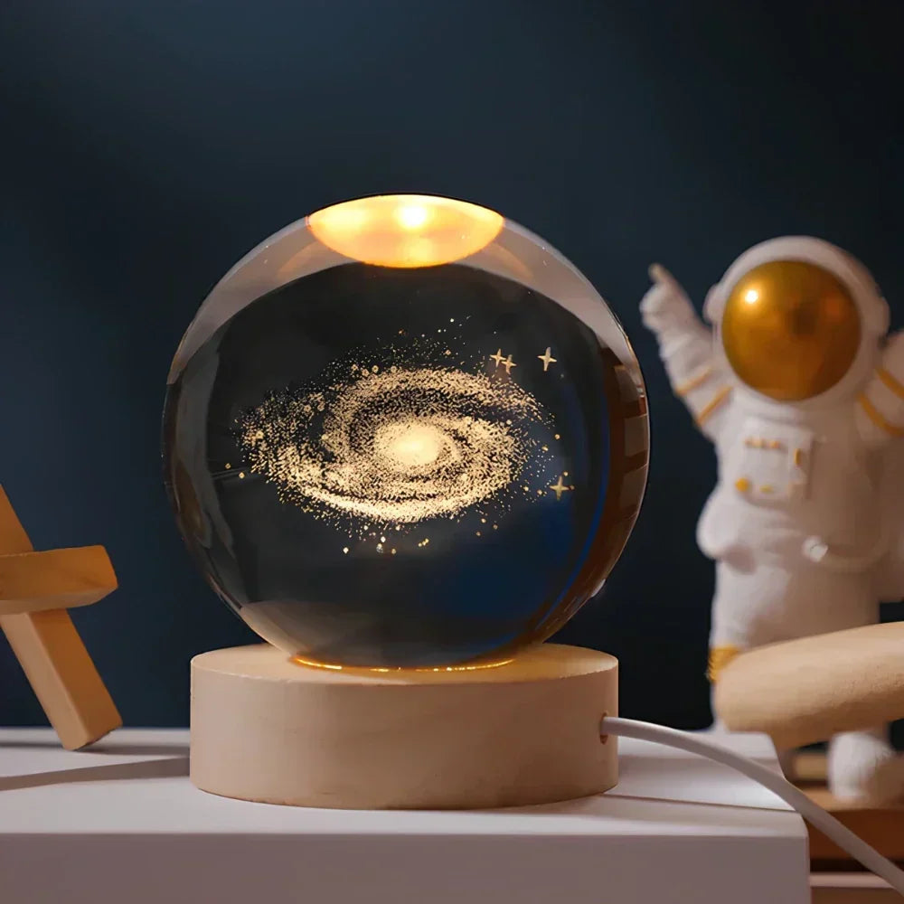 3D Engraved Crystal Sphere – Home Decor, Gift