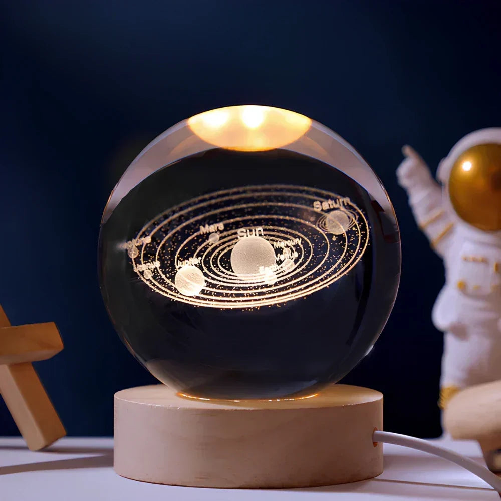 3D Engraved Crystal Sphere – Home Decor, Gift