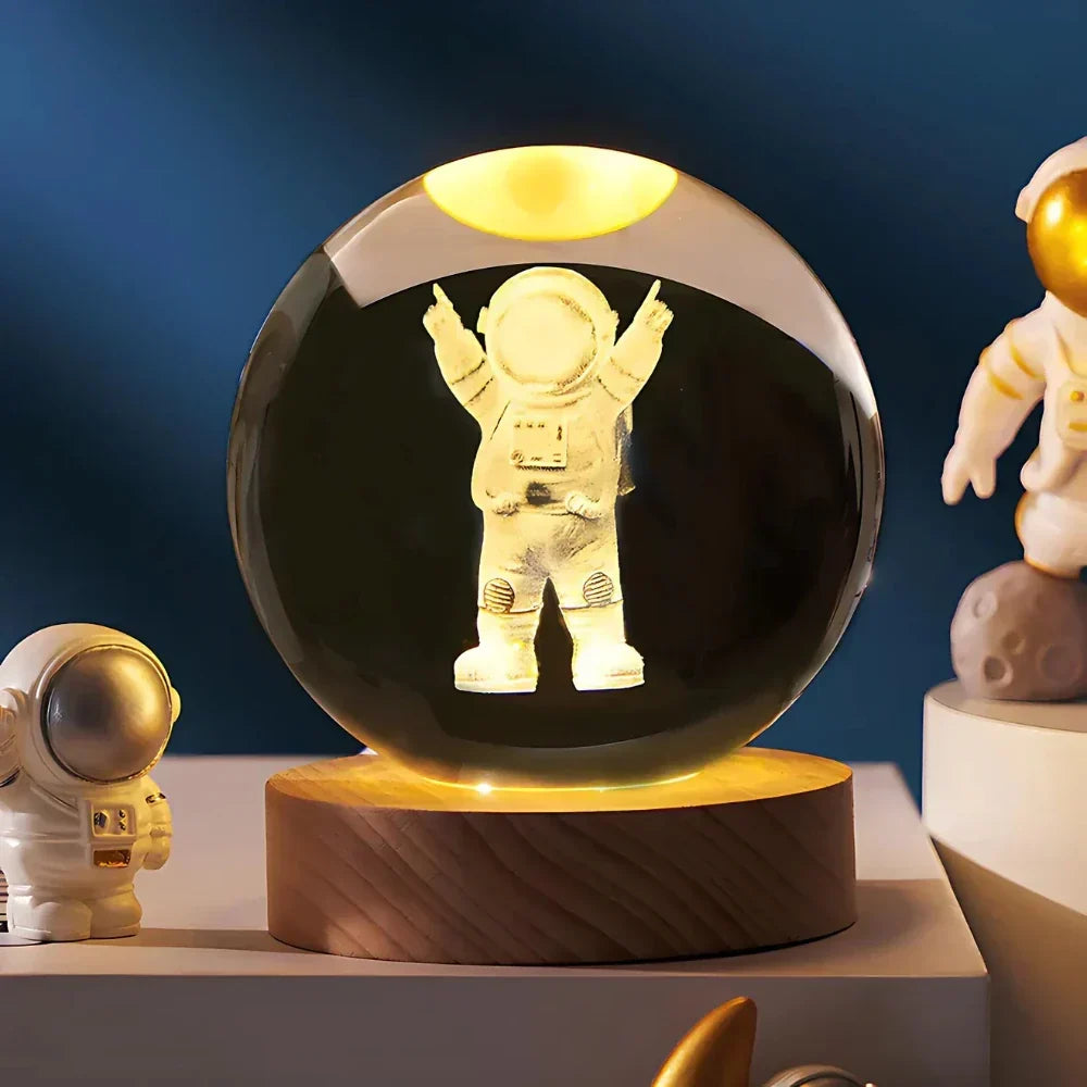 3D Engraved Crystal Sphere – Home Decor, Gift