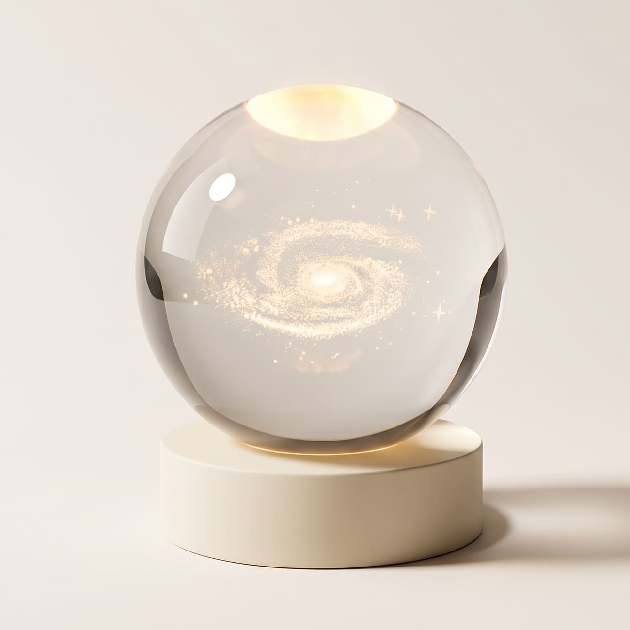 3D Engraved Crystal Sphere – Home Decor, Gift