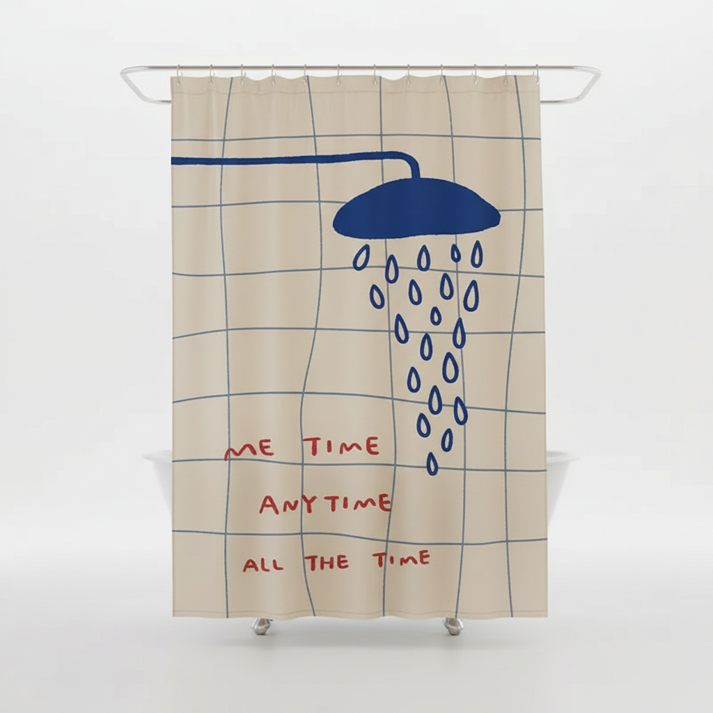 Korean Fabric Shower Curtain – Waterproof, Stylish – Bathroom, Home Decor