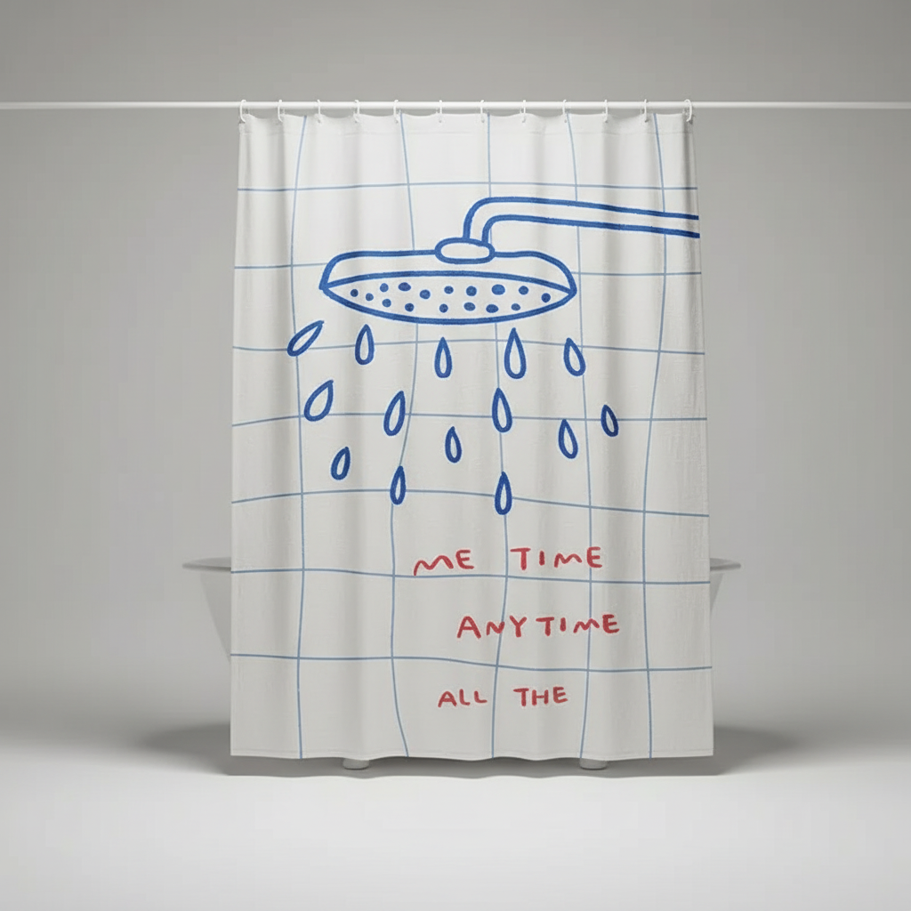Korean Fabric Shower Curtain – Waterproof, Stylish – Bathroom, Home Decor