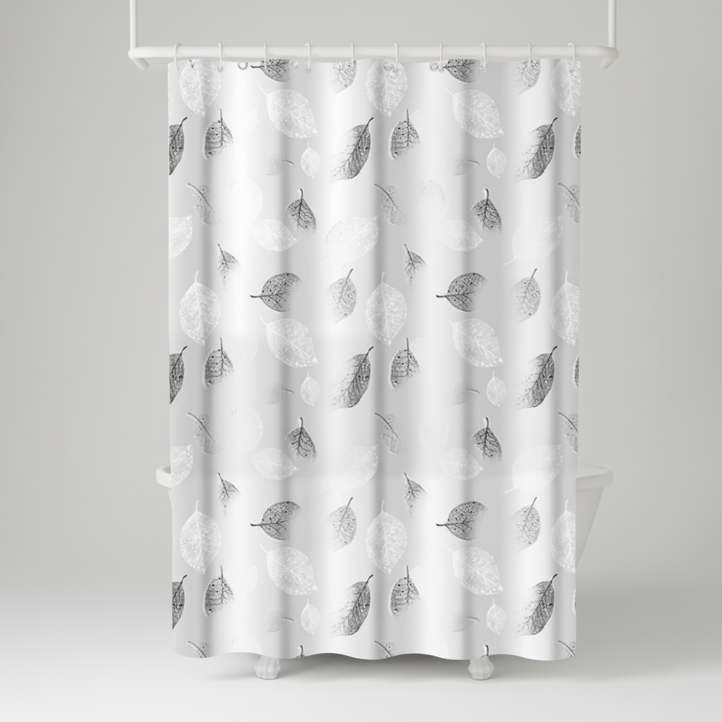 Light Shower Curtain with Hooks - Waterproof, Stylish Design – Bathroom, Home Decor