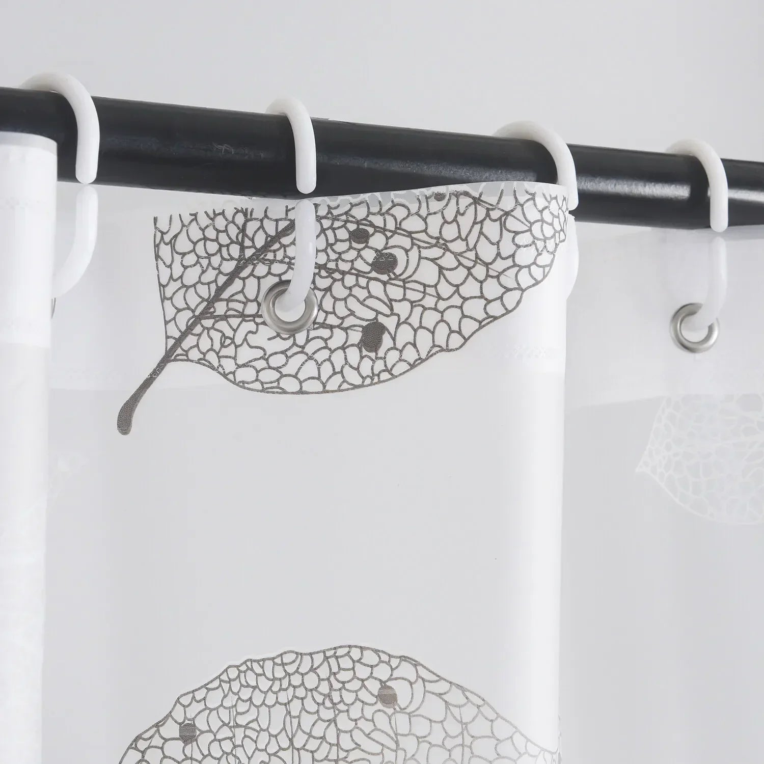 Light Shower Curtain with Hooks - Waterproof, Stylish Design – Bathroom, Home Decor