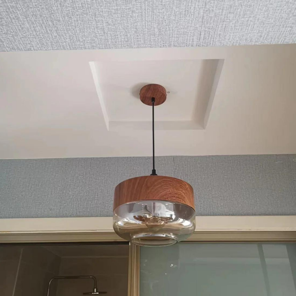 Skandinavische Holz-Deckenleuchte – Wohnzimmer, Esszimmer