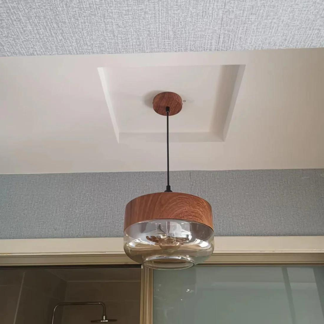 Skandinavische Holz-Deckenleuchte – Wohnzimmer, Esszimmer