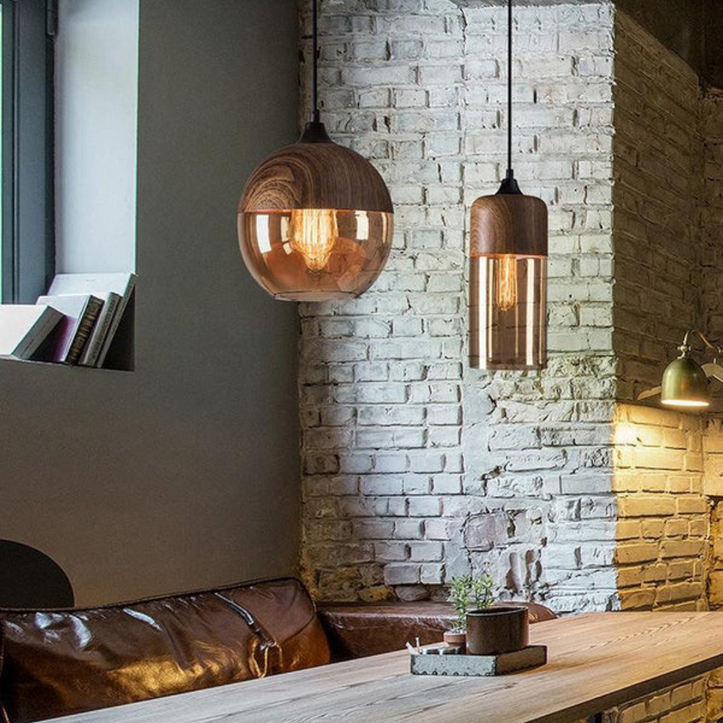 Skandinavische Holz-Deckenleuchte – Wohnzimmer, Esszimmer