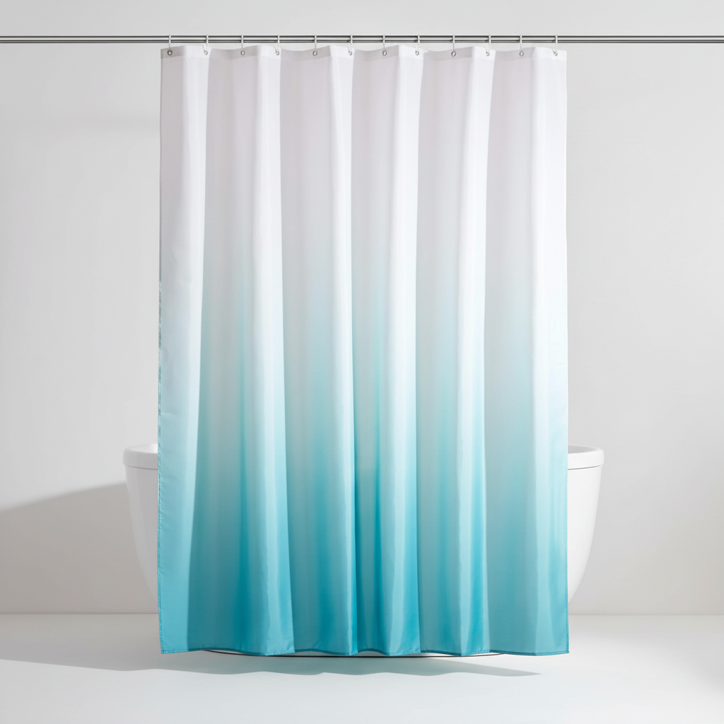 Thickened Polyester Shower Curtain in Aqua – Bathroom, Home Décor