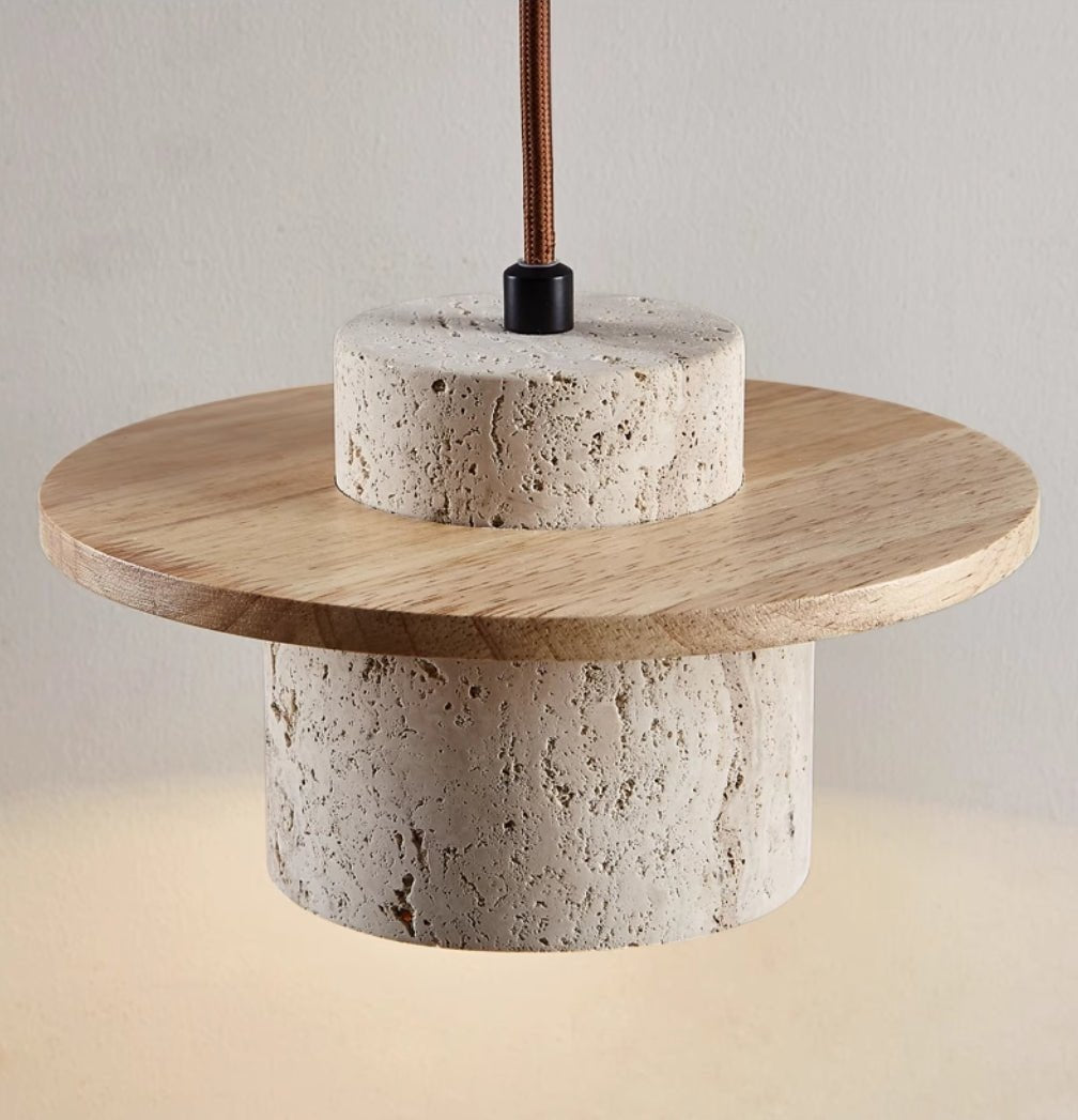 Travertine Pendant Light – Natural Stone, Luxury Design – Home, Dining