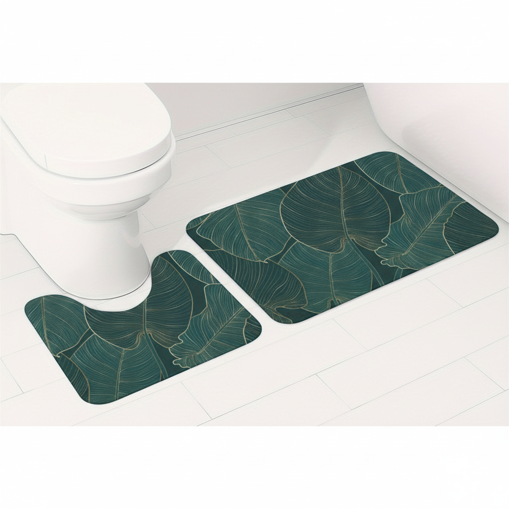 Two-Piece Bath Mat Set – Soft Material, Stylish Design – Bathroom, Home Decor