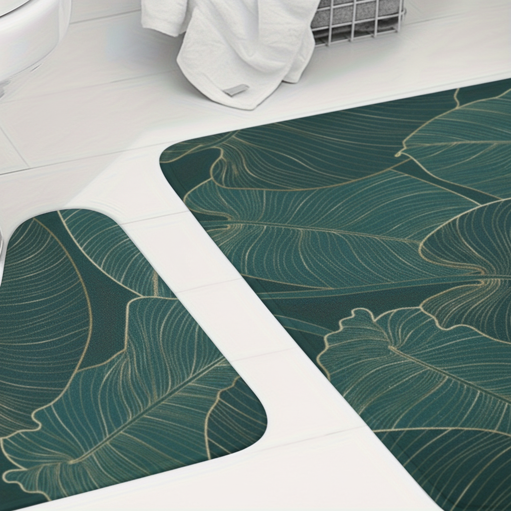 Two-Piece Bath Mat Set – Soft Material, Stylish Design – Bathroom, Home Decor