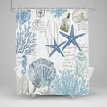 Water-Repellent Shower Curtain - Polyester, Starfish Design – Bathroom, Home Decor