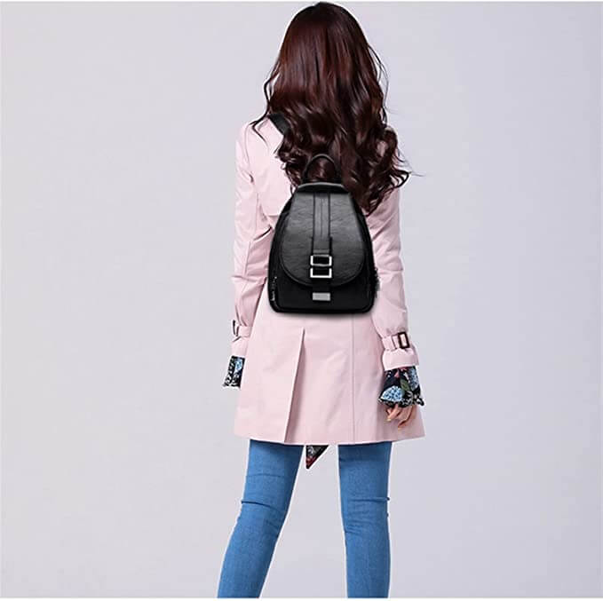 Water-Resistant Leather Backpack for Women – Travel, Daily Use