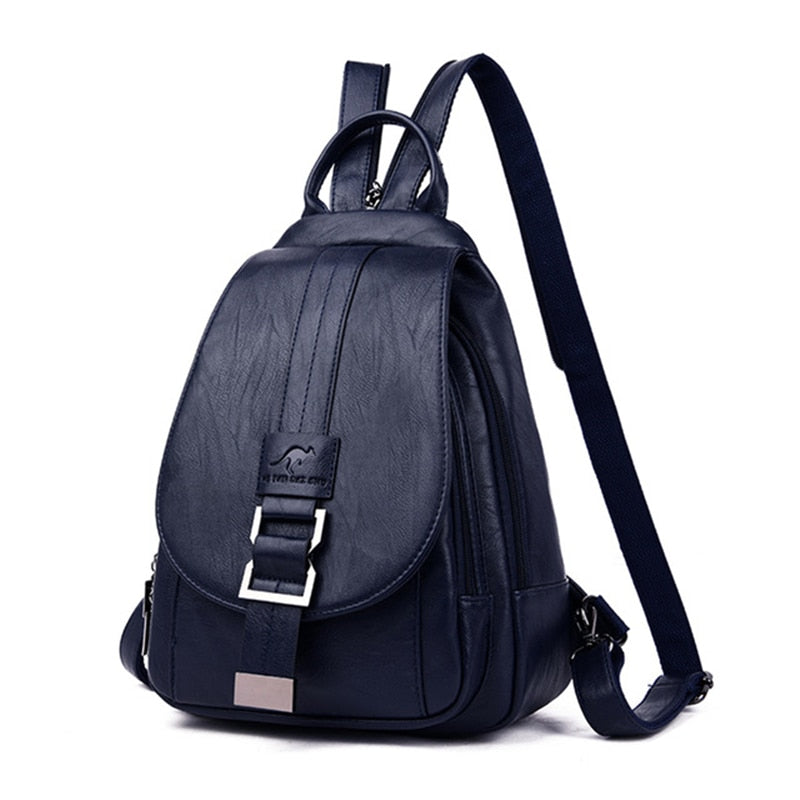 Water-Resistant Leather Backpack for Women – Travel, Daily Use