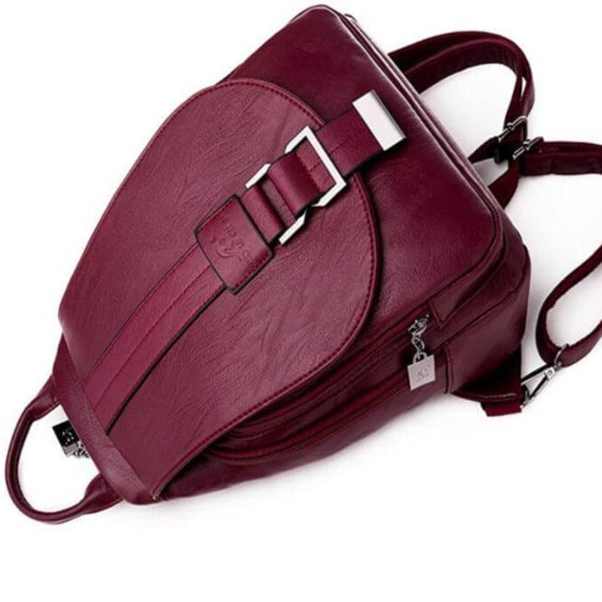 Water-Resistant Leather Backpack for Women – Travel, Daily Use