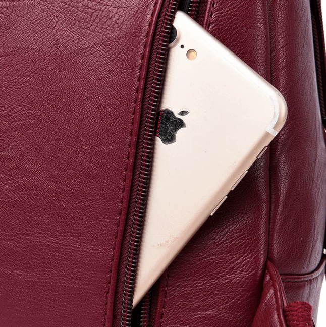 Water-Resistant Leather Backpack for Women – Travel, Daily Use