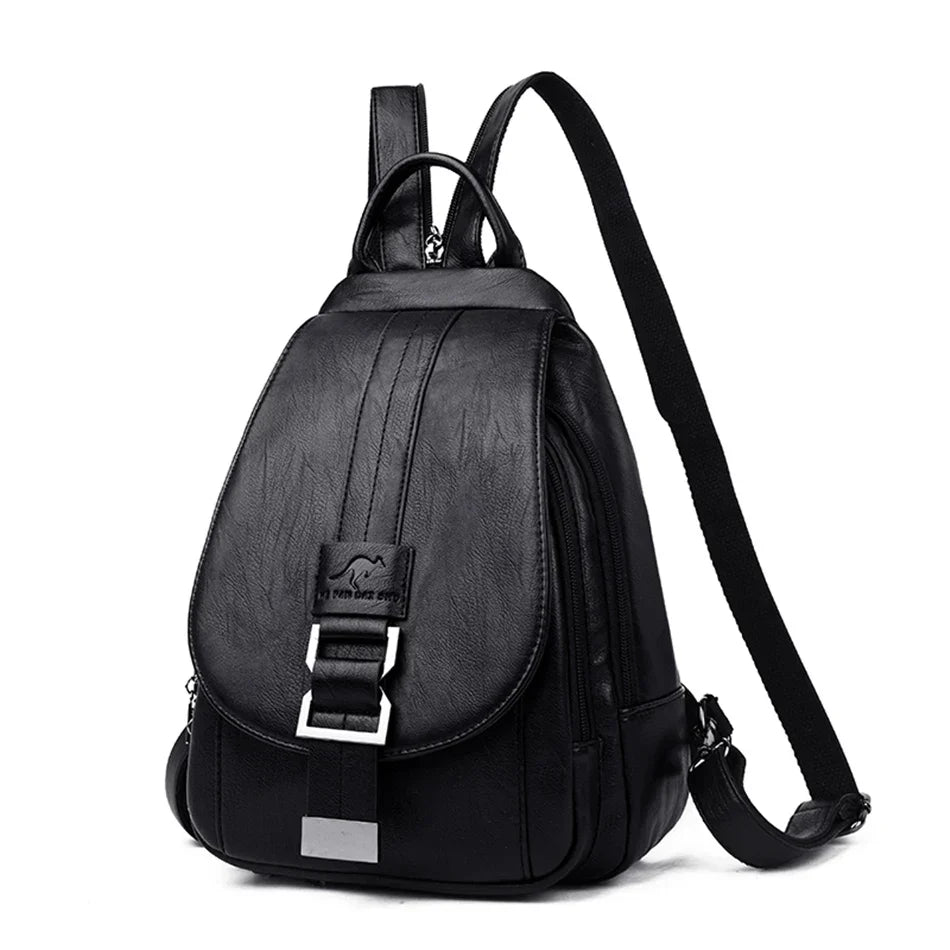 Water-Resistant Leather Backpack for Women – Travel, Daily Use