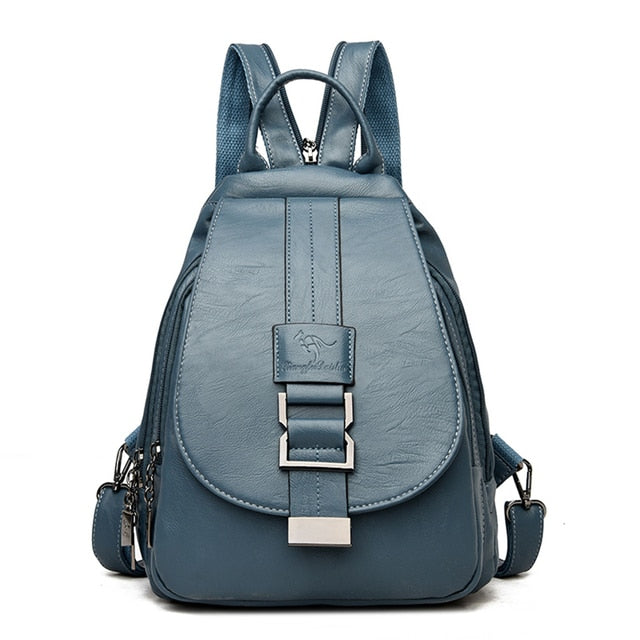 Water-Resistant Leather Backpack for Women – Travel, Daily Use