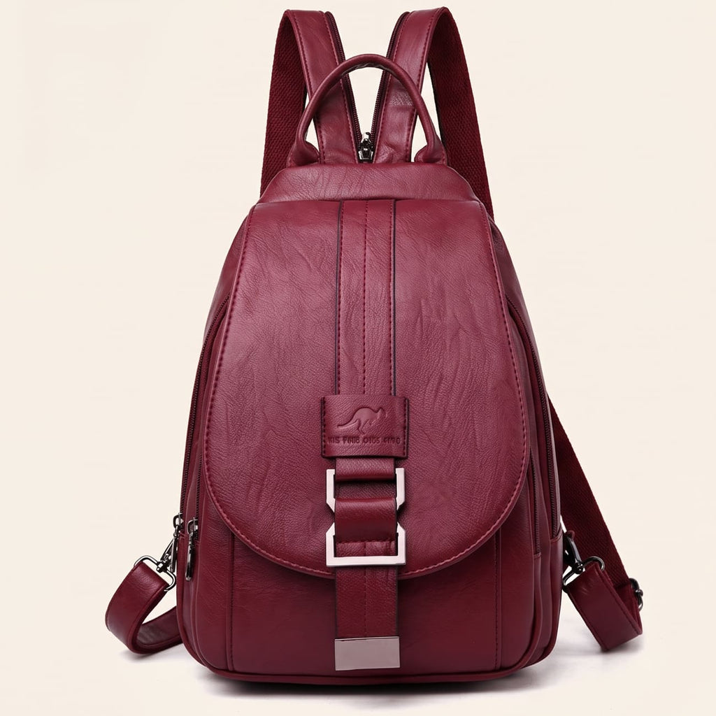 Water-Resistant Leather Backpack for Women – Travel, Daily Use