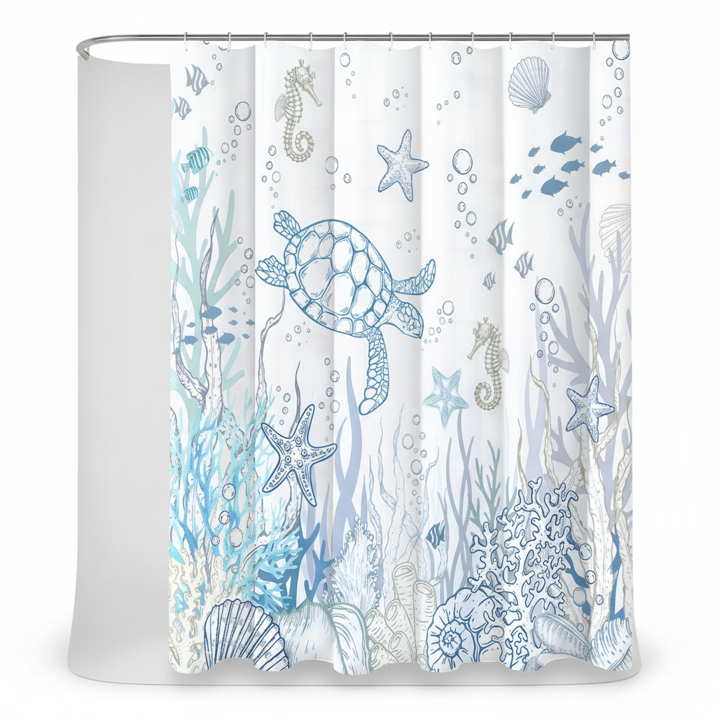 Waterproof Shower Curtain Polyester – Bathroom Decor, Home Improvement