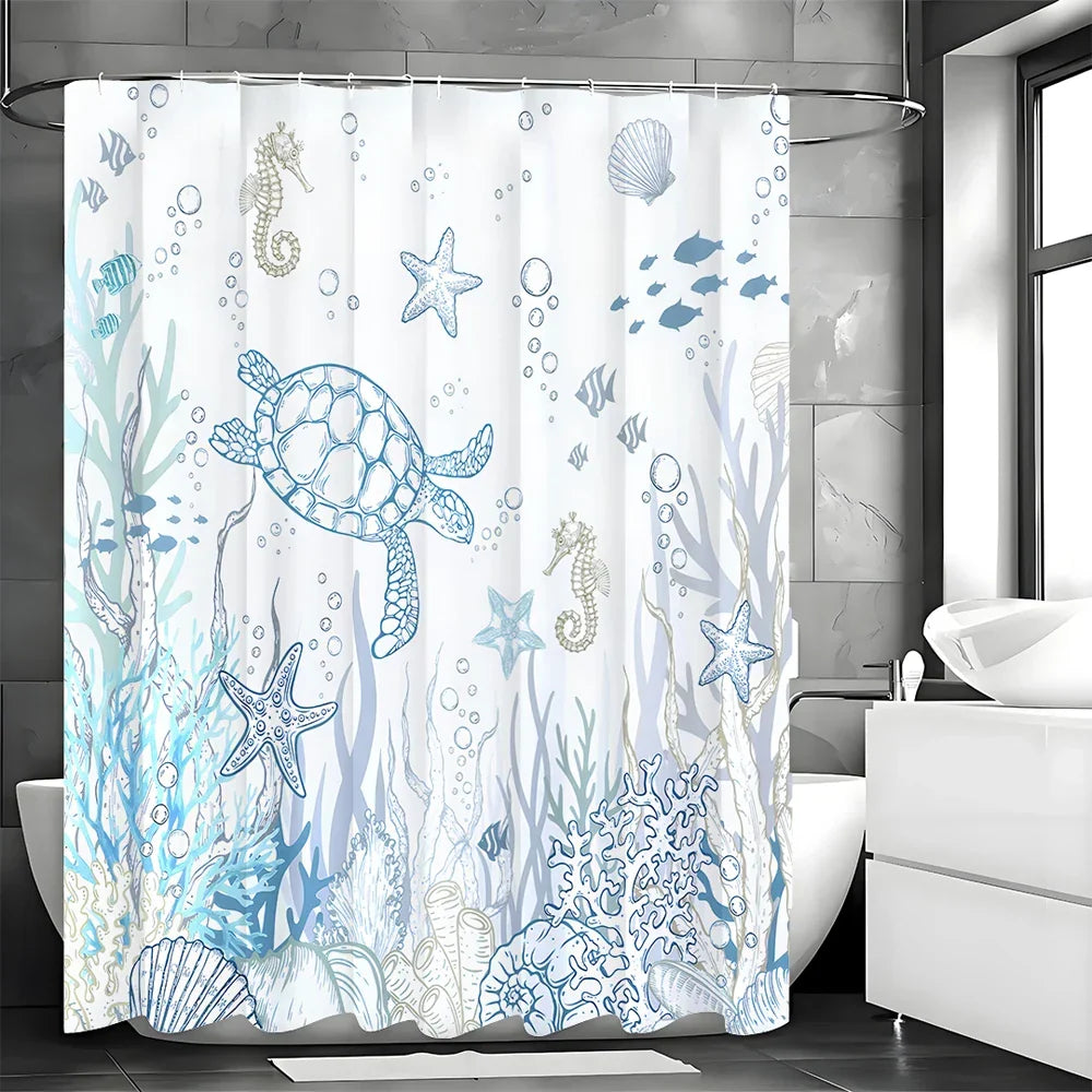 Waterproof Shower Curtain Polyester – Bathroom Decor, Home Improvement