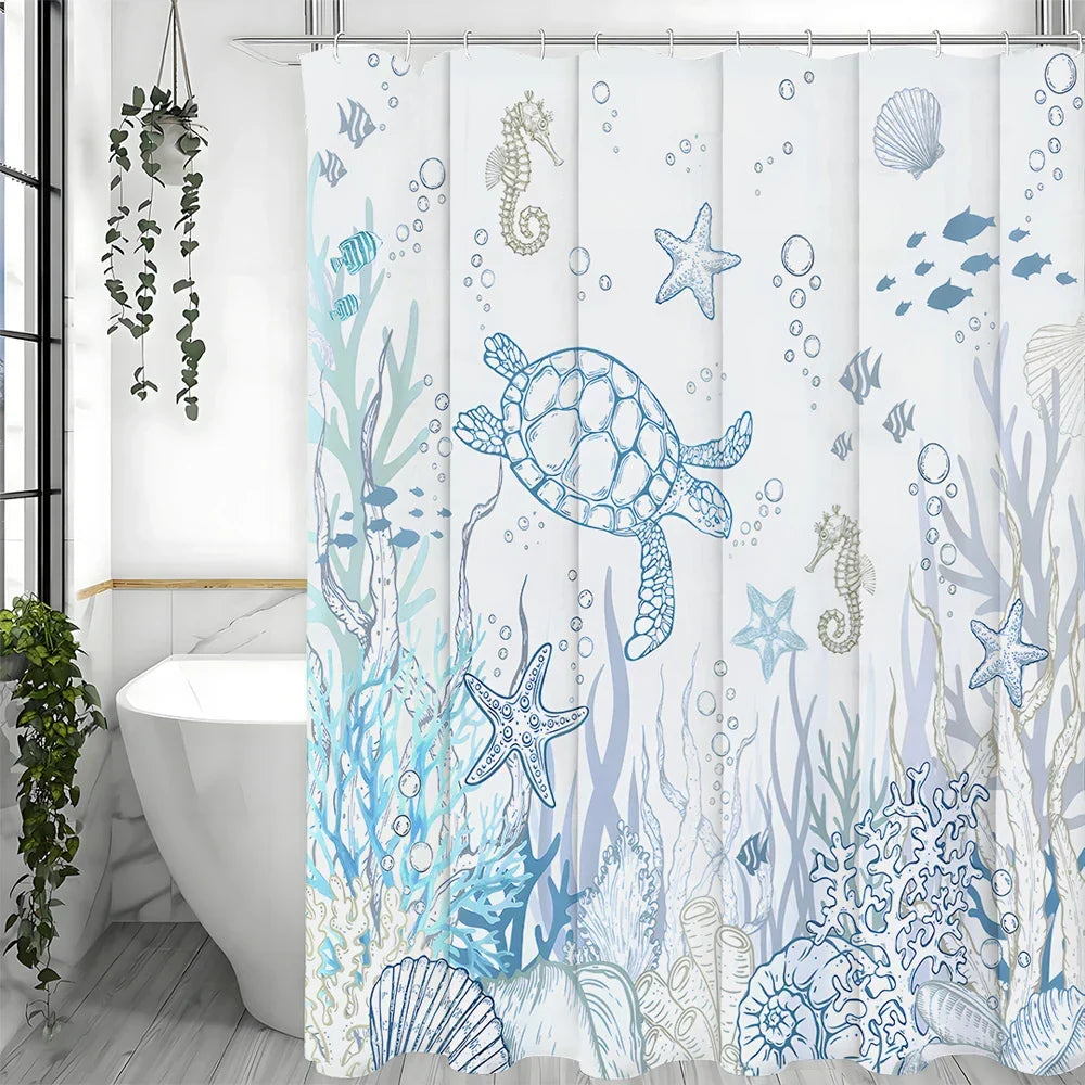 Waterproof Shower Curtain Polyester – Bathroom Decor, Home Improvement