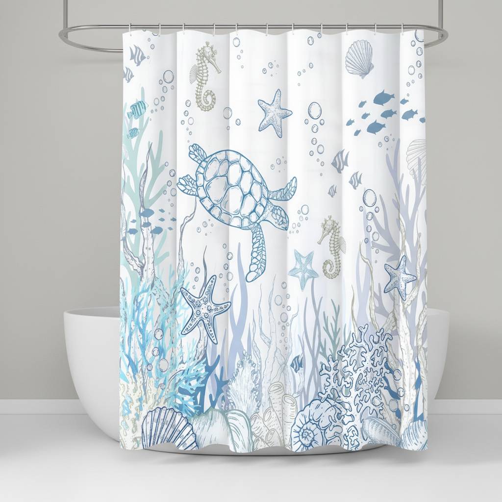 Waterproof Shower Curtain Polyester – Bathroom Decor, Home Improvement