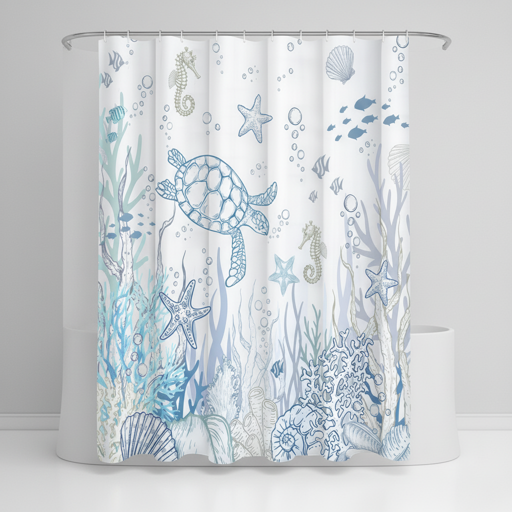 Waterproof Shower Curtain Polyester – Bathroom Decor, Home Improvement