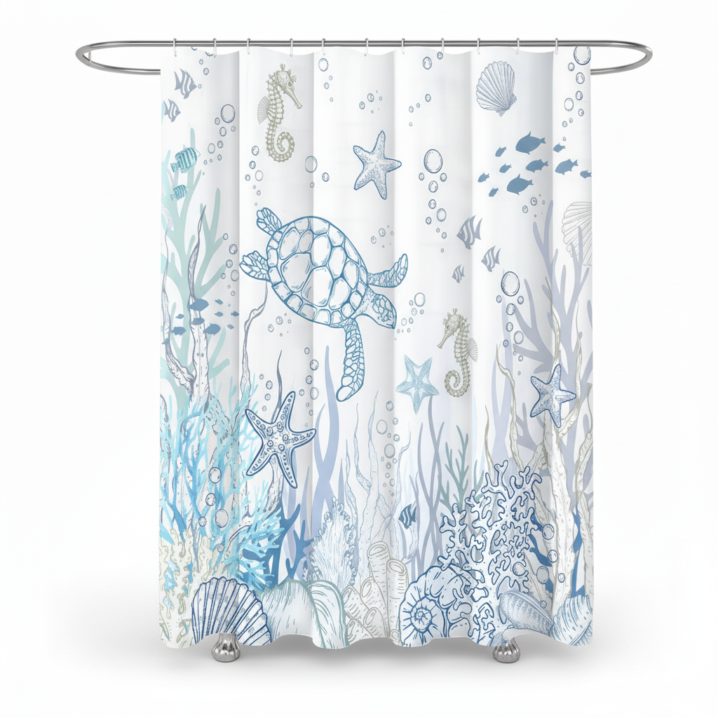 Waterproof Shower Curtain Polyester – Bathroom Decor, Home Improvement