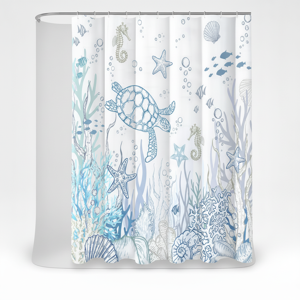 Waterproof Shower Curtain Polyester – Bathroom Decor, Home Improvement
