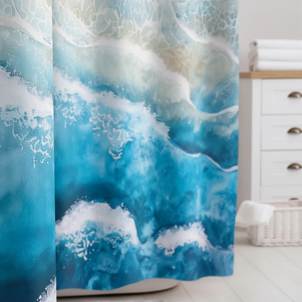 Waterproof Shower Curtain - Polyester Material, Easy to Clean – Bathroom, Home Decor