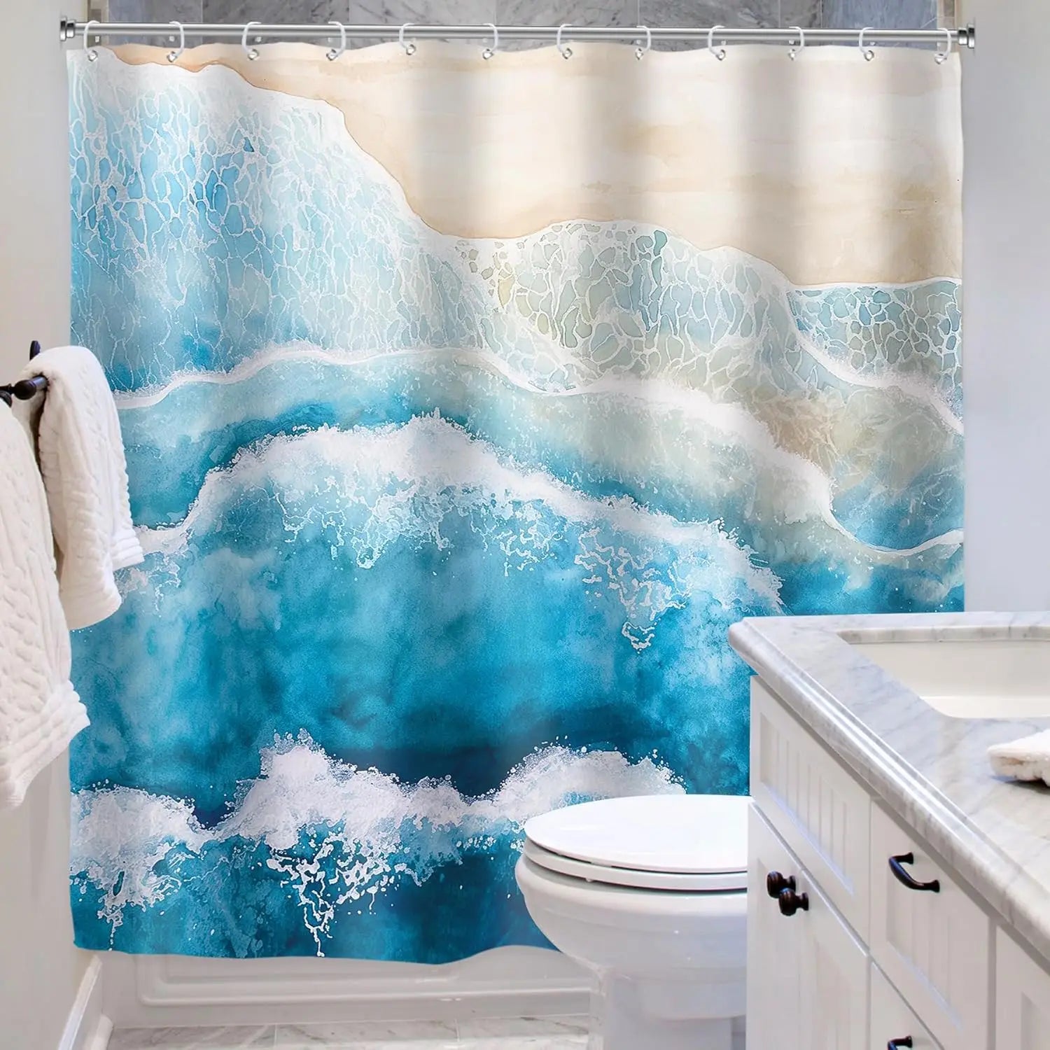 Waterproof Shower Curtain - Polyester Material, Easy to Clean – Bathroom, Home Decor