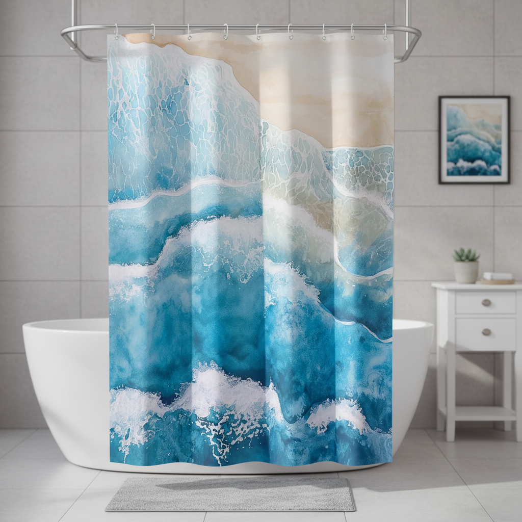 Waterproof Shower Curtain - Polyester Material, Easy to Clean – Bathroom, Home Decor