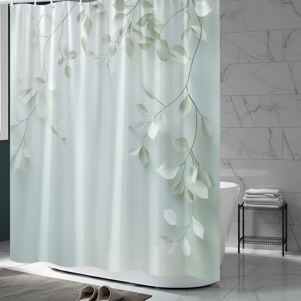 Woven Shower Curtain - Polyester Material, Calmweave Design – Bathroom, Home Decor